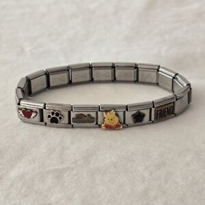 Charming D'linQ Stainless Steel Bracelet with Colorful Charms